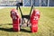 Red two person football sled