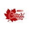 Red typography happy canada