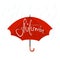 Red umbrella with lettering Autumn