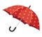 red umbrella provides safety from weather