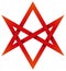 Red Unicursal Hexagram 3D