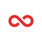 Red unlimited icon like infinity logo