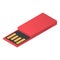 Red usb flash icon, isometric style