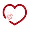 Red valentine heart - stars icon - love vector illustration