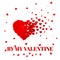Red Valentines heart. Valentines composition of the hearts. Vector illustration