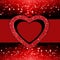 Red Valentineâ€™s Day heart love glitter background
