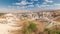 Red Valley and Rose Valley of Goreme of Nevsehir in Cappadocia aerial timelapse, Turkey.