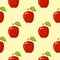 Red vector apples seamless background