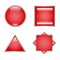 Red vector buttons shapes set with reflections