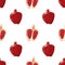 Red vector pomegranate seamless background