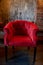 The red velvet armchairs. Retro furniture.Beautiful and elegant