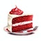 Red Velvet Cake Valentine Day watercolor