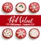 Red velvet chocolate chip cookies on white background