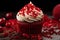 Red velvet cupcake tasty dessert background