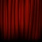 Red velvet curtain with stage. Spotlight on stage curtain. Vector illustration.