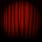 Red velvet curtain with stage. Spotlight on stage curtain. Vector illustration.