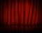 Red velvet curtain with stage. Spotlight on stage curtain. Vector illustration.