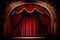 Red velvet curtain and stage with spotlights, Generative AI