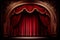 Red velvet curtain and stage with spotlights made in Generative AI