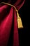 Red velvet curtain with tassel