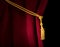 Red velvet curtain with tassel