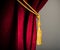 Red velvet curtain with tassel