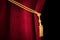 Red velvet curtain with tassel