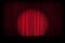 Red velvet curtain in theater or cinema. Vector background with closed stage curtains with drapery, spot of light and reflection