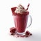 red velvet milk shake isolated on a white background. ai generative