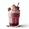 red velvet milk shake isolated on a white background. ai generative