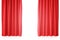 Red velvet stage curtains, scarlet theatre drapery. Silk classical curtains, red theater curtain. 3d rendering