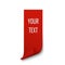 Red vertical ribbon banner template. scroll label design