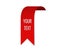 Red vertical tag ribbon banner. isolated vector label design