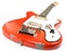 Red vintage bass guitar