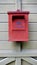 Red vintage metal mail box