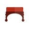 Red vintage ottoman with wooden curved legs illustration