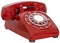 Red Vintage Rotary Phone Isolated