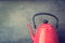 Red vintage style kettle