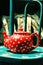 Red vintage teapot