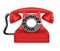 Red Vintage Telephone Isolated