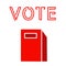 Red voting booth election president debate impeachment flat style vector illustration isolated