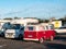 A red vw bully camper