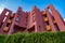 Red Walls of La Muralla Roja building in Calpe, Spain