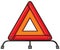 Red warning triangle emergency road sign