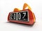 Red watch - counter on white background New year gift