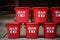 Red water cans are arranged in Toji Temple, just in case there is a fire