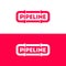 Red Water Pipes Logo & Branding. Plant Pipe. Works. Plumbing. Pipeline service.