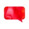 Red watercolor blank speech bubble dialogue blank form on white background. Speech bubble hand drawn illustration. Isolated