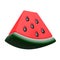 Red Watermelon fruit 3d icon. Realistic plastic three dimensional cartoon summer vector illustration.