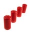 Red wax candle composition isolated